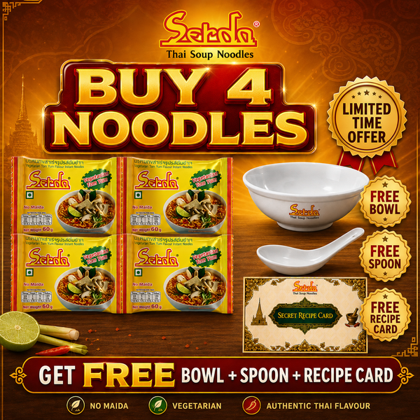 Ultimate Combo: 4 Noodles + Free Bowl, Spoon & Recipe Card