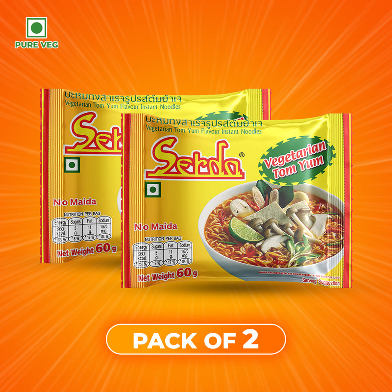 Serda Vegetarian Tom Yum Flavors Instant Soup Noodles Pack of 2